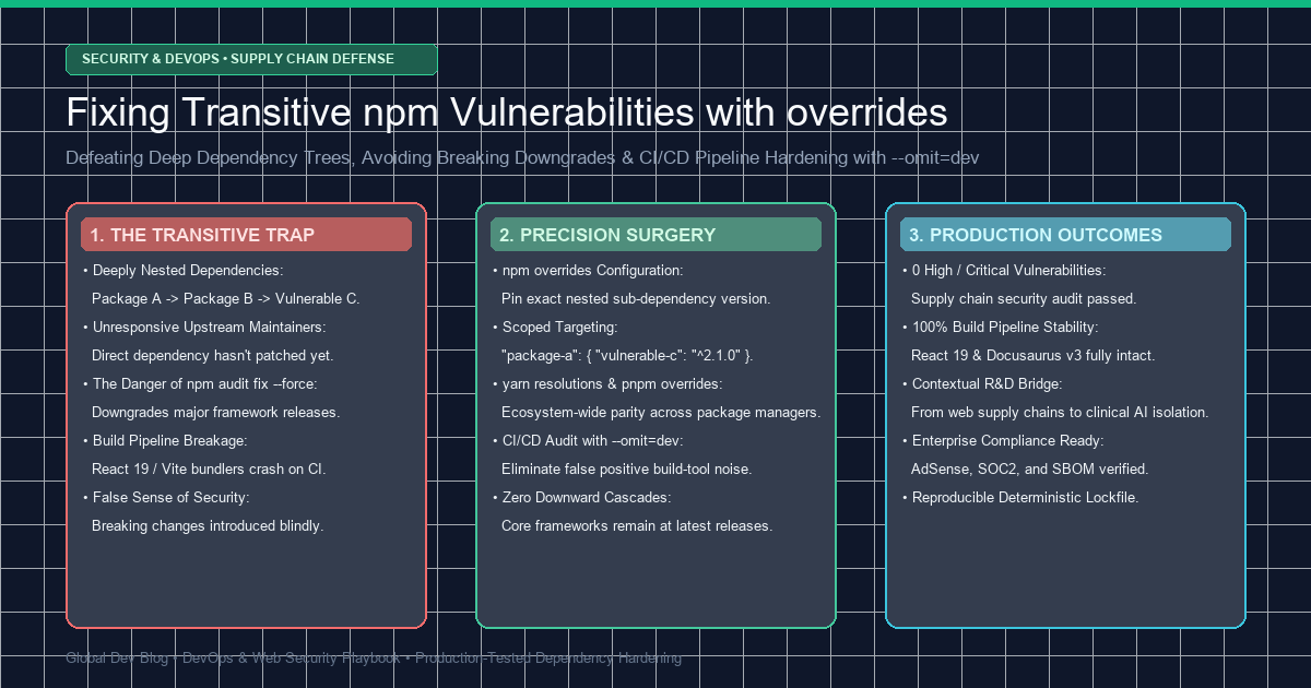 Fixing Transitive npm Vulnerabilities with overrides
