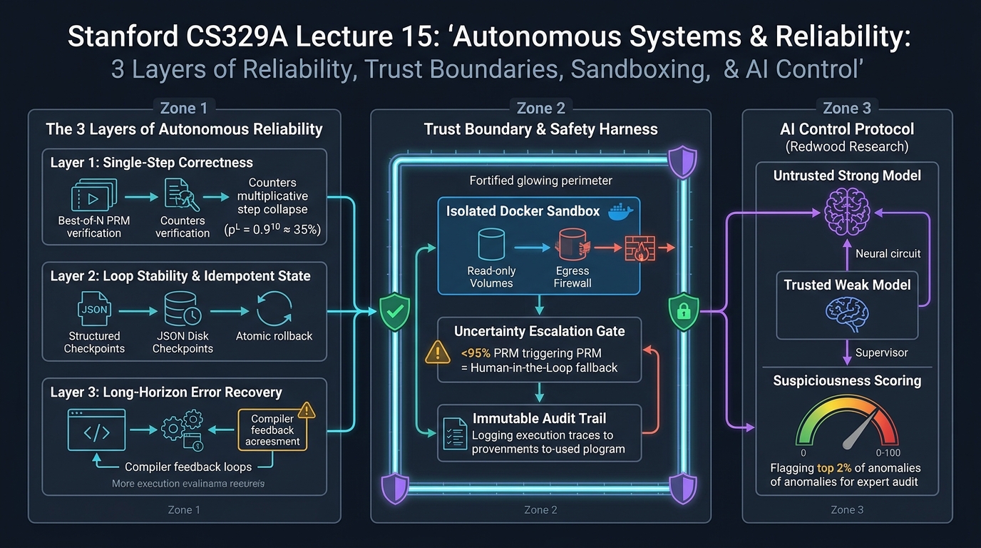 Stanford CS329A Lecture 15: Autonomous Systems & Reliability, Trust Boundaries, and AI Control